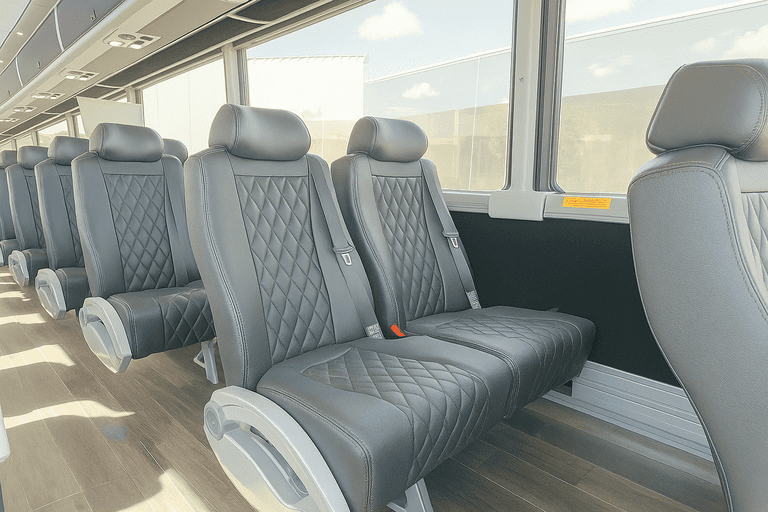 interior of Eastvale Coach Bus Service charter bus