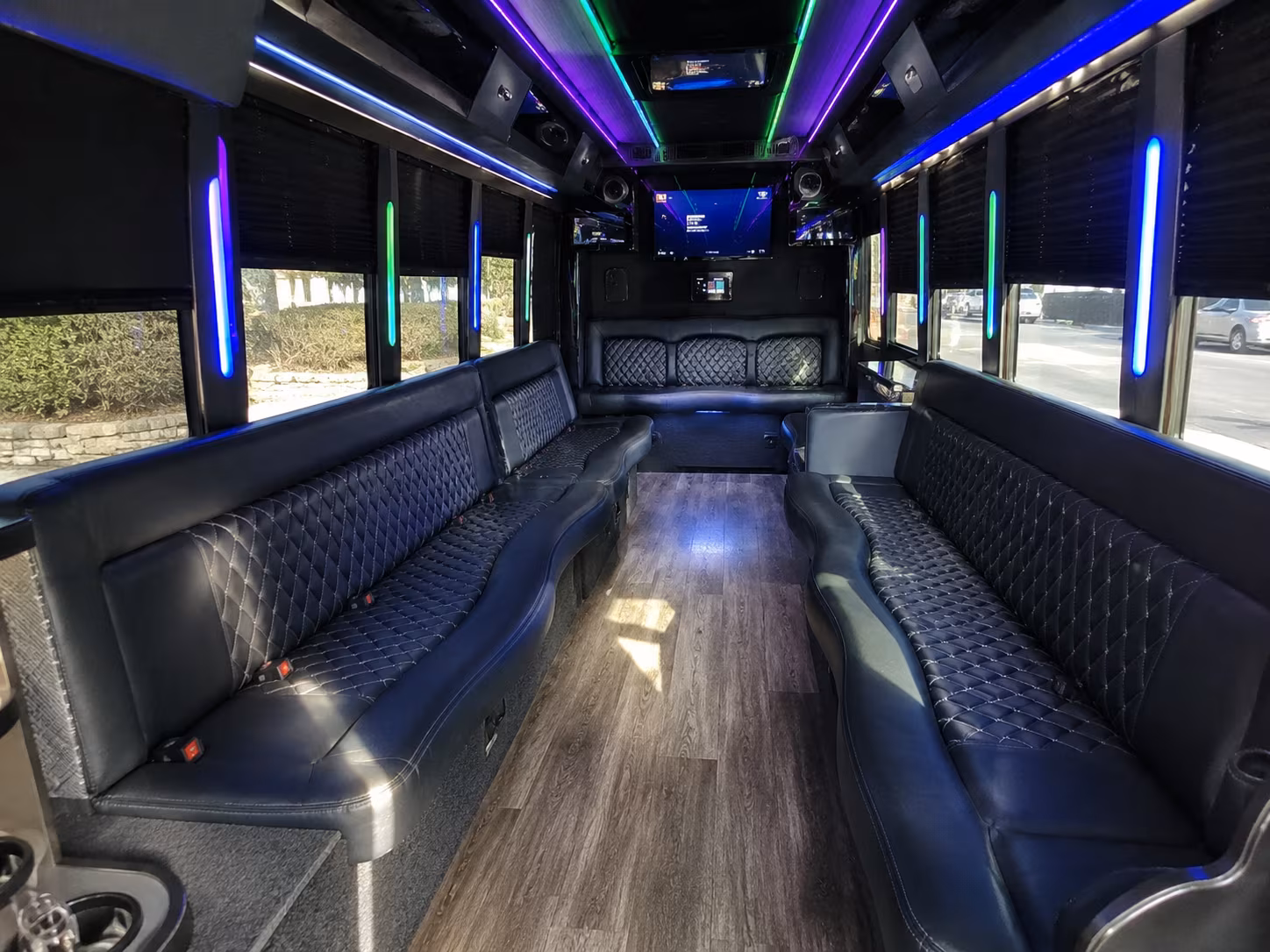 eastvale 15 passenger party bus interior