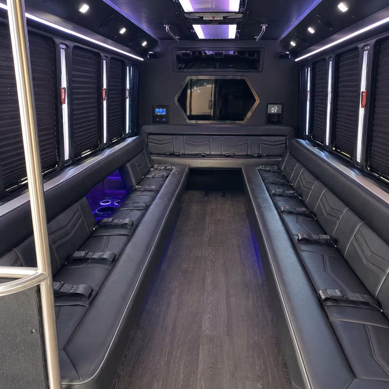 eastvale 18 passenger party bus interior
