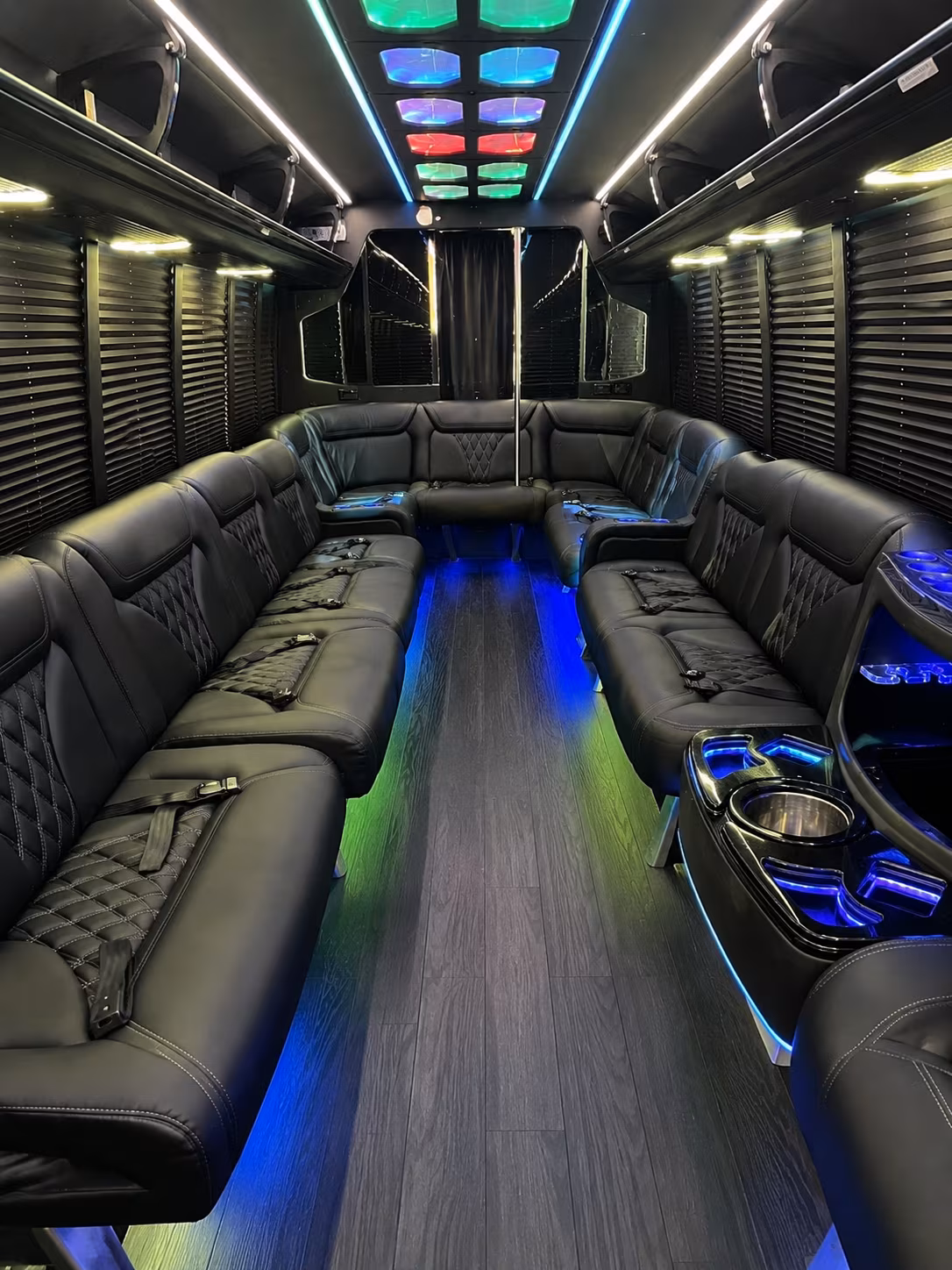 eastvale 20 passenger party bus interior