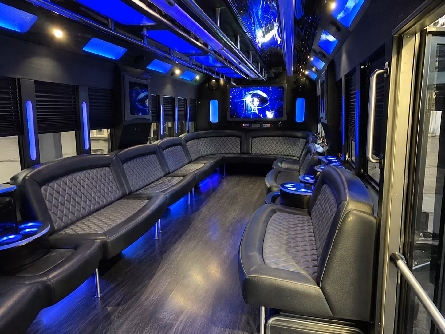 eastvale 28 passenger party bus interior