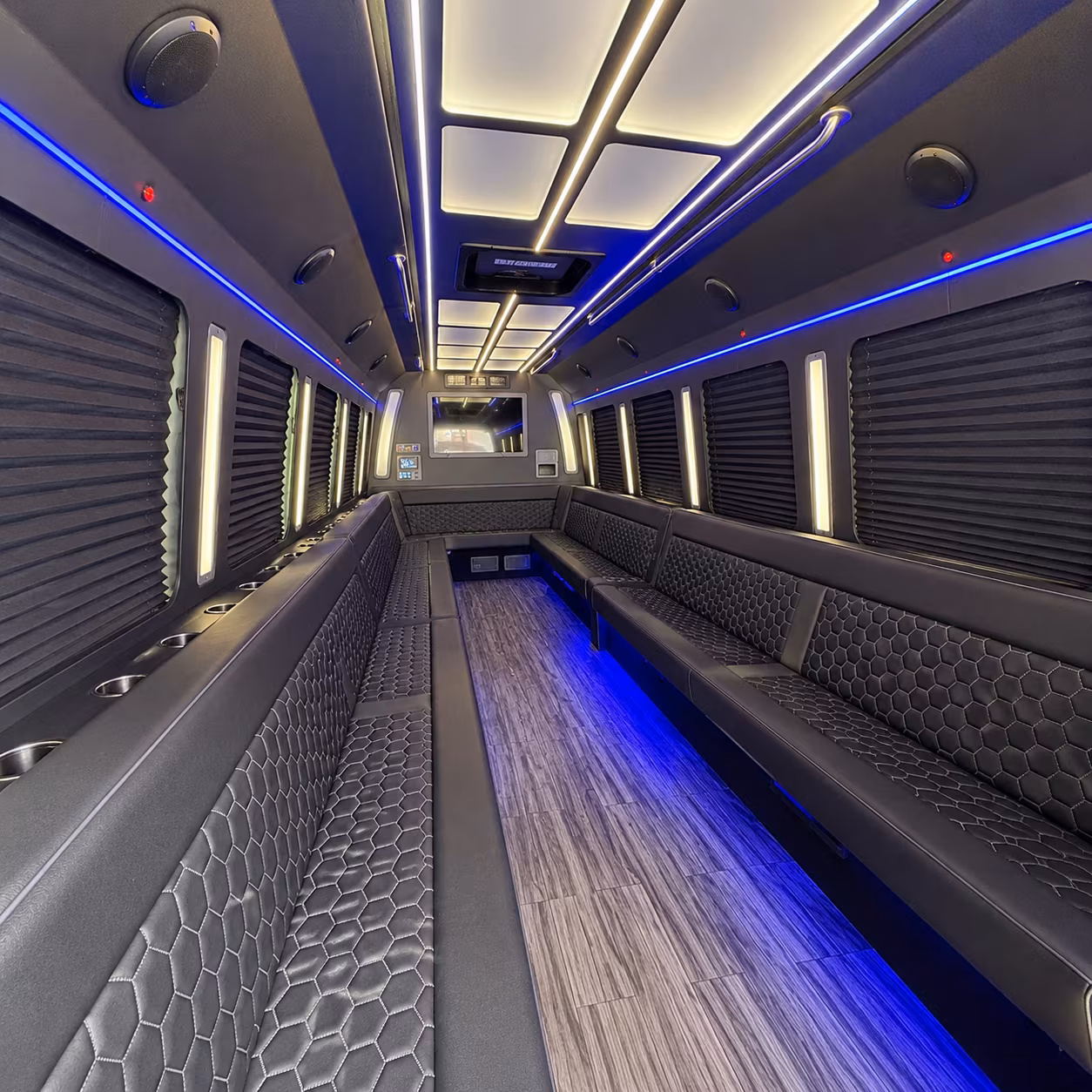 eastvale 30 passenger party bus interior