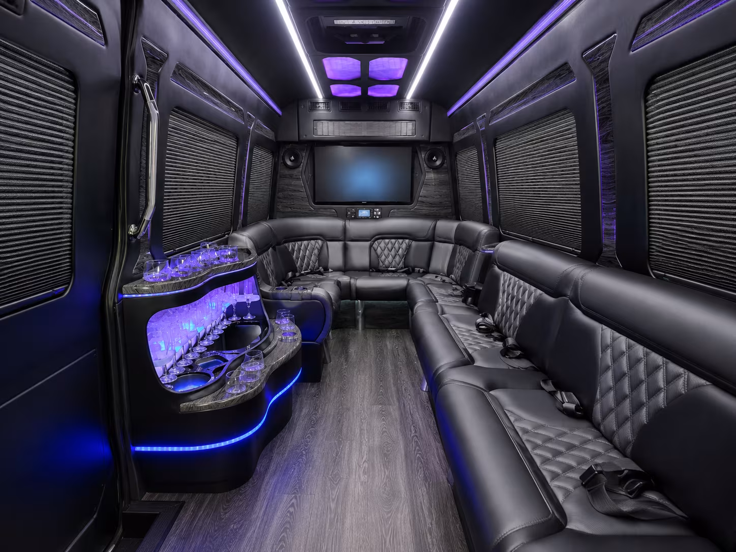 eastvale 40 passenger party bus interior