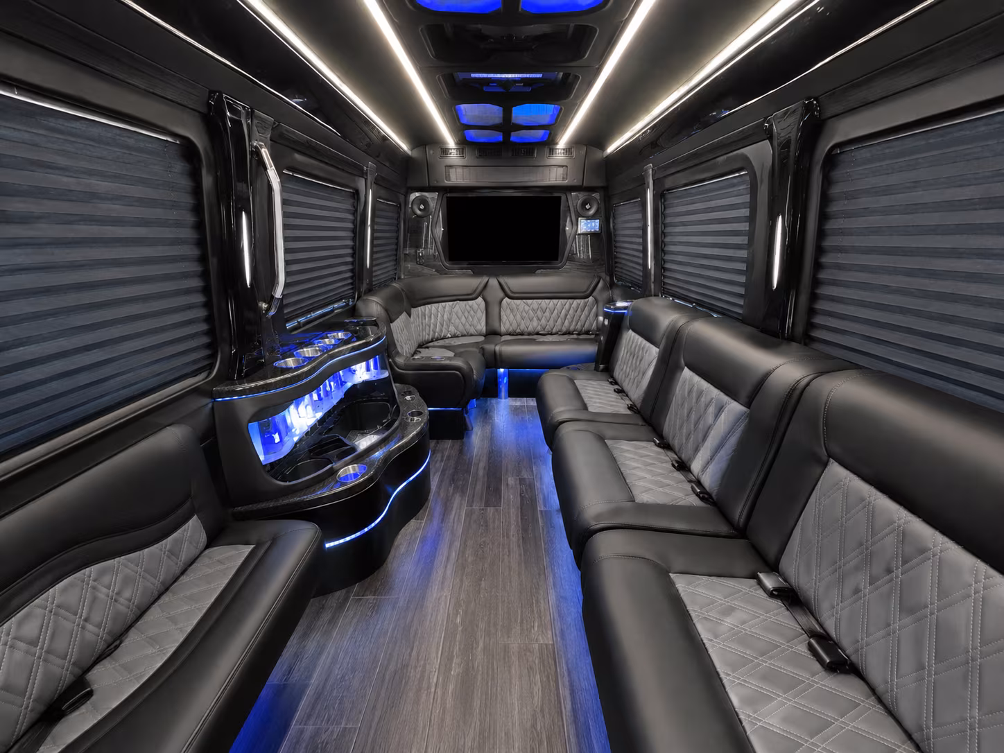eastvale 50 passenger party bus inside