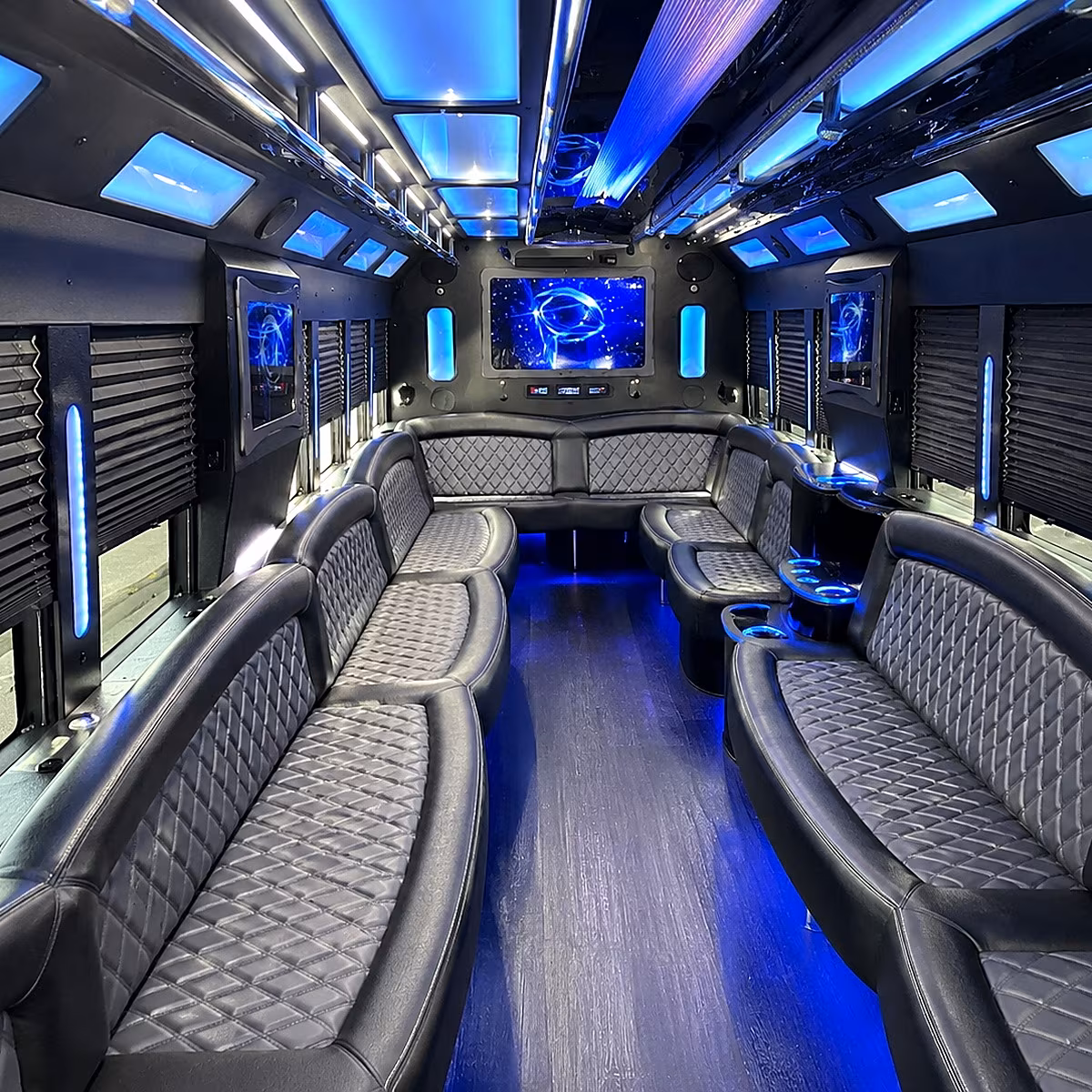 eastvale 50 passenger party bus interior