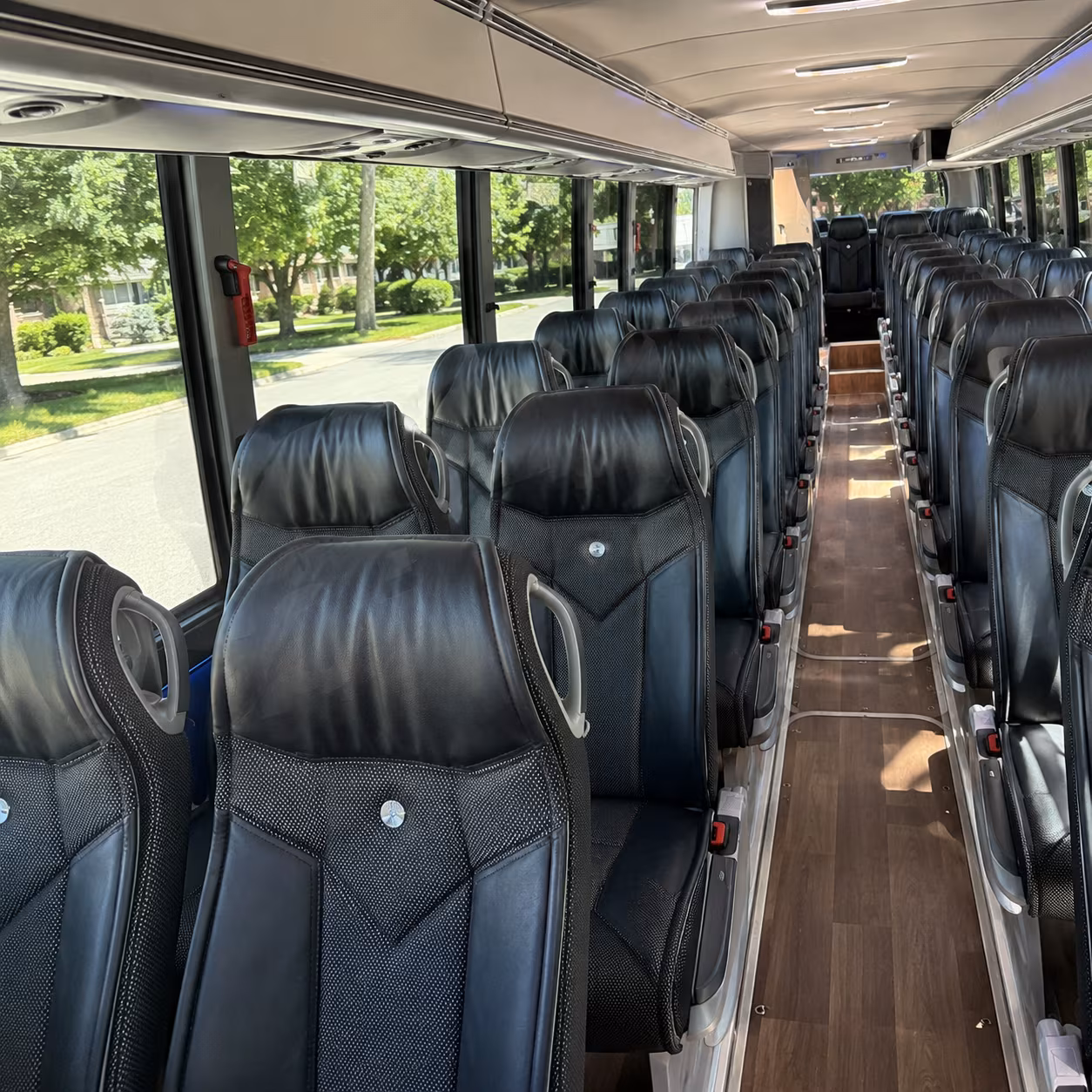 eastvale 56 passenger charter bus interior